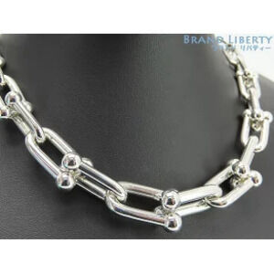 Tiffany Co Graduated Link Necklace Sterling Silver Choker Pendant
